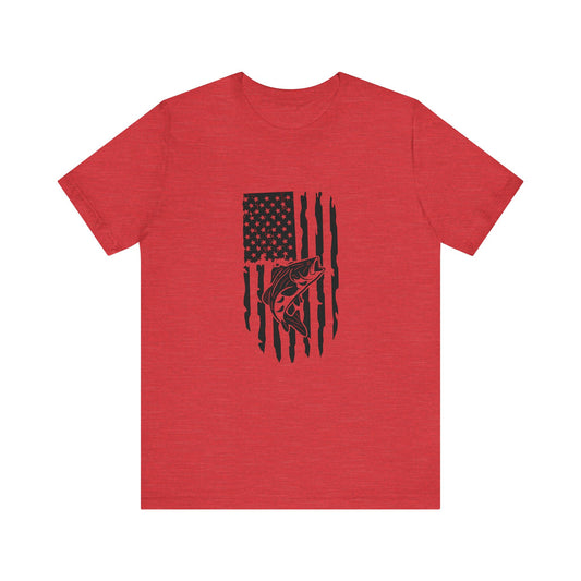 Patriotic Flag Fish Unisex Jersey Short Sleeve Tee