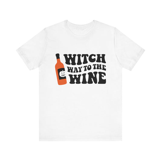 Witch Way To The Wine Unisex Jersey Short Sleeve Tee