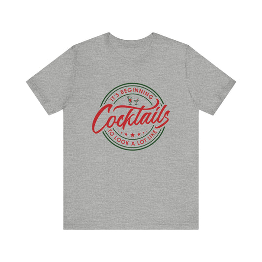 It's Beginning To Look A Lot Like Cocktails Unisex Jersey Short Sleeve Tee