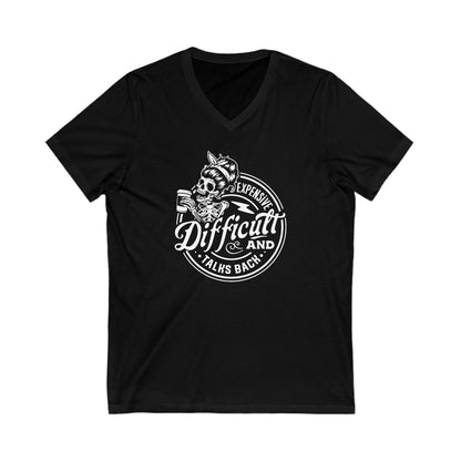 Expensive and Difficult Unisex Jersey Short Sleeve V-Neck Tee